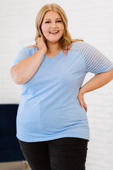 Simply Pretty V Neck Plus Size Short Sleeve Blouse - MXSTUDIO.COM