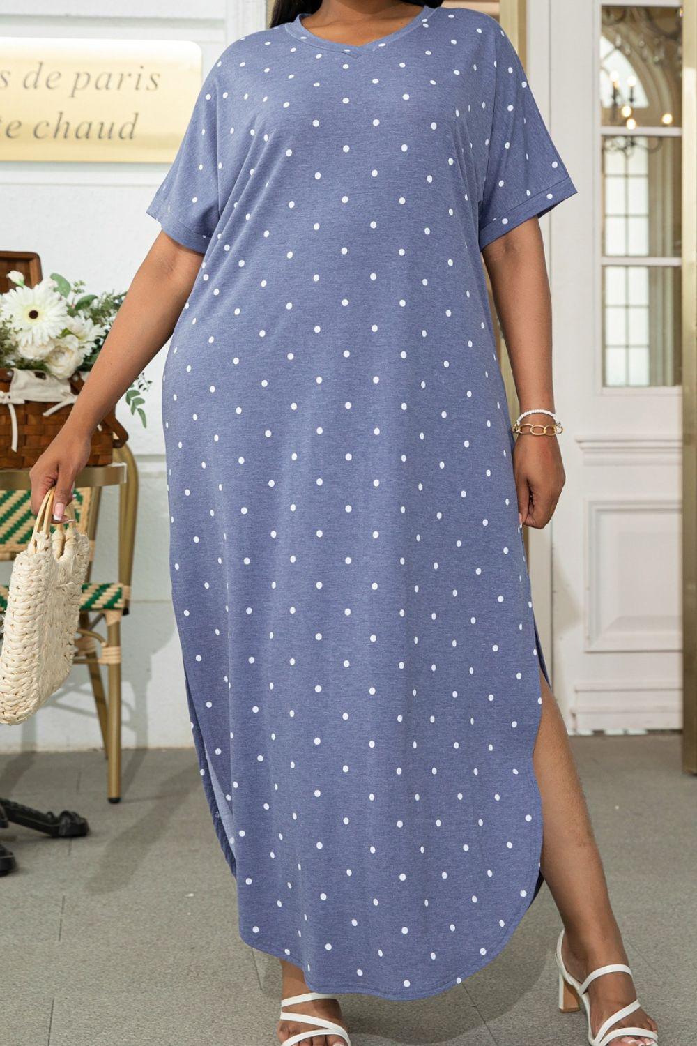 Slay The Day Plus Size Short Sleeve Maxi Dress - MXSTUDIO.COM