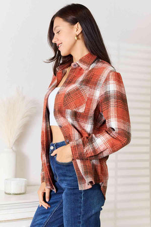 Soft Touch Long Sleeve Women's Plus Size Plaid Shirt - MXSTUDIO.COM