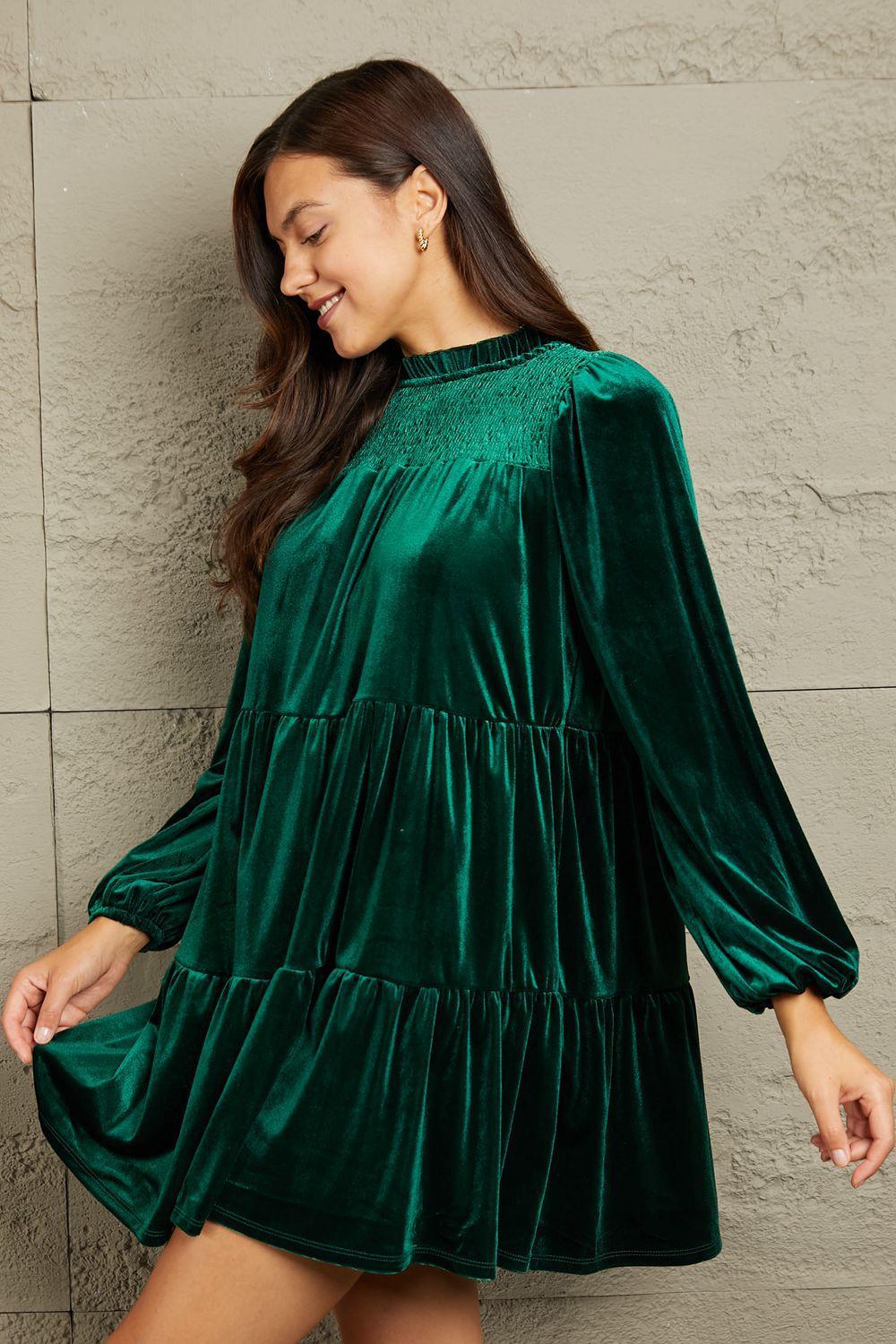 Softest Of Them All Tiered Plus Size Velvet Dress - MXSTUDIO.COM