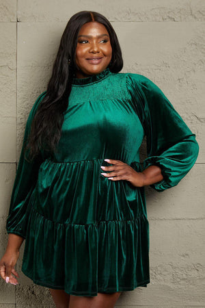 Softest Of Them All Tiered Plus Size Velvet Dress - MXSTUDIO.COM