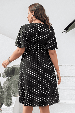 Spice Up Your Style Plus Size Polka Dot Dress - MXSTUDIO.COM