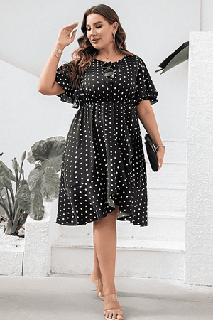 Spice Up Your Style Plus Size Polka Dot Dress - MXSTUDIO.COM