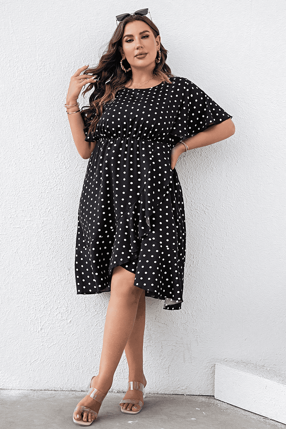 Spice Up Your Style Plus Size Polka Dot Dress - MXSTUDIO.COM