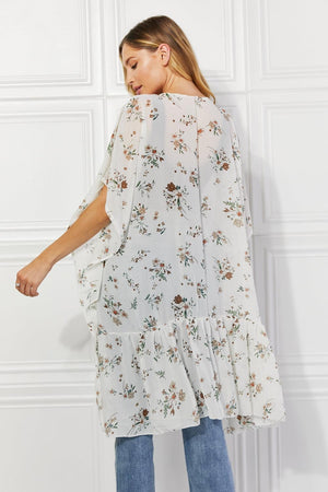 Spring Choice Ivory Ruffle Floral Kimono - MXSTUDIO.COM