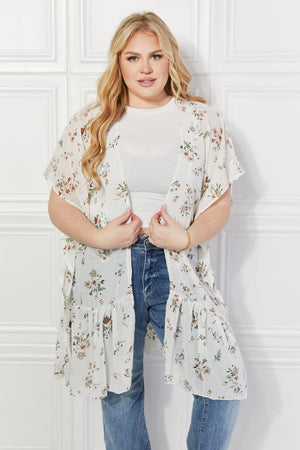 Spring Choice Ivory Ruffle Floral Kimono - MXSTUDIO.COM