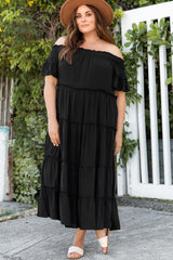 Standout Choice Plus Size Black Off Shoulder Dress - MXSTUDIO.COM