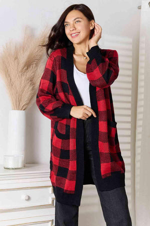 Standout Open Front Plus Size Plaid Cardigan - MXSTUDIO.COM