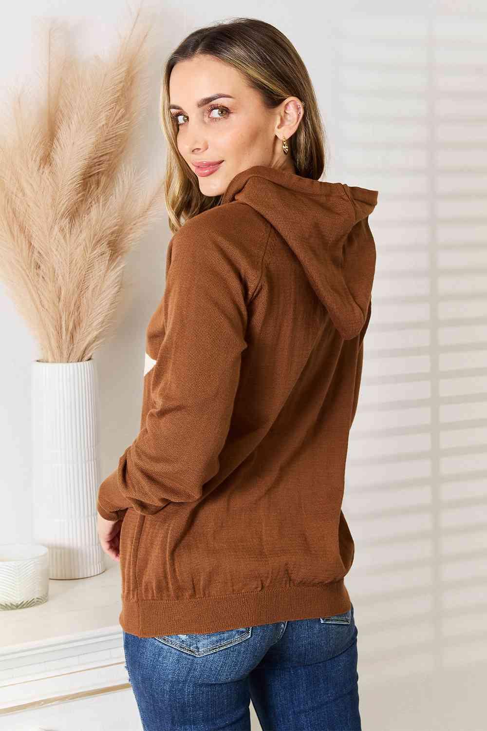 Star Graphic Hooded Plus Size Brown Sweater - MXSTUDIO.COM