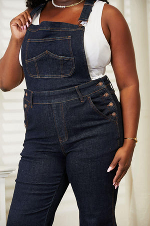 Straight Leg High Waist Plus Size Denim Overalls - MXSTUDIO.COM