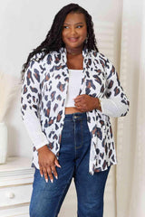 Strongly Chic Long Sleeve Plus Size Leopard Cardigan - MXSTUDIO.COM