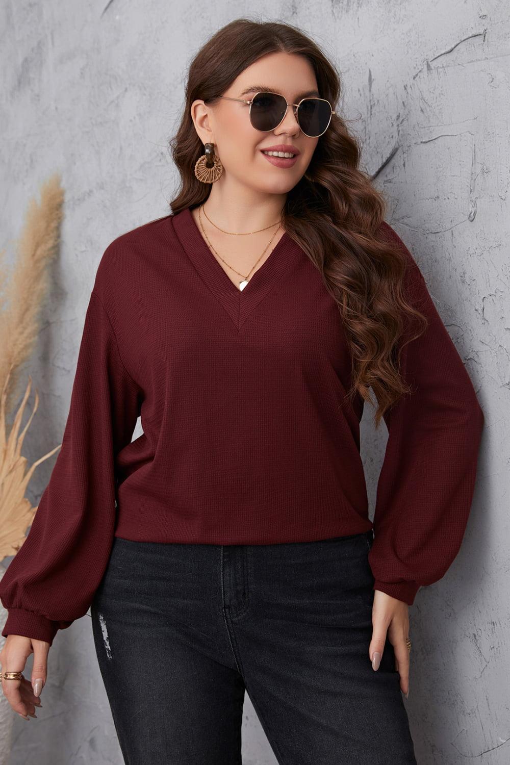 Style Has No Size Plus Size Balloon Sleeve Blouse - MXSTUDIO.COM