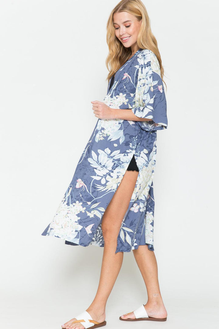 Summer Splash Botanical Split Cover Up - MXSTUDIO.COM