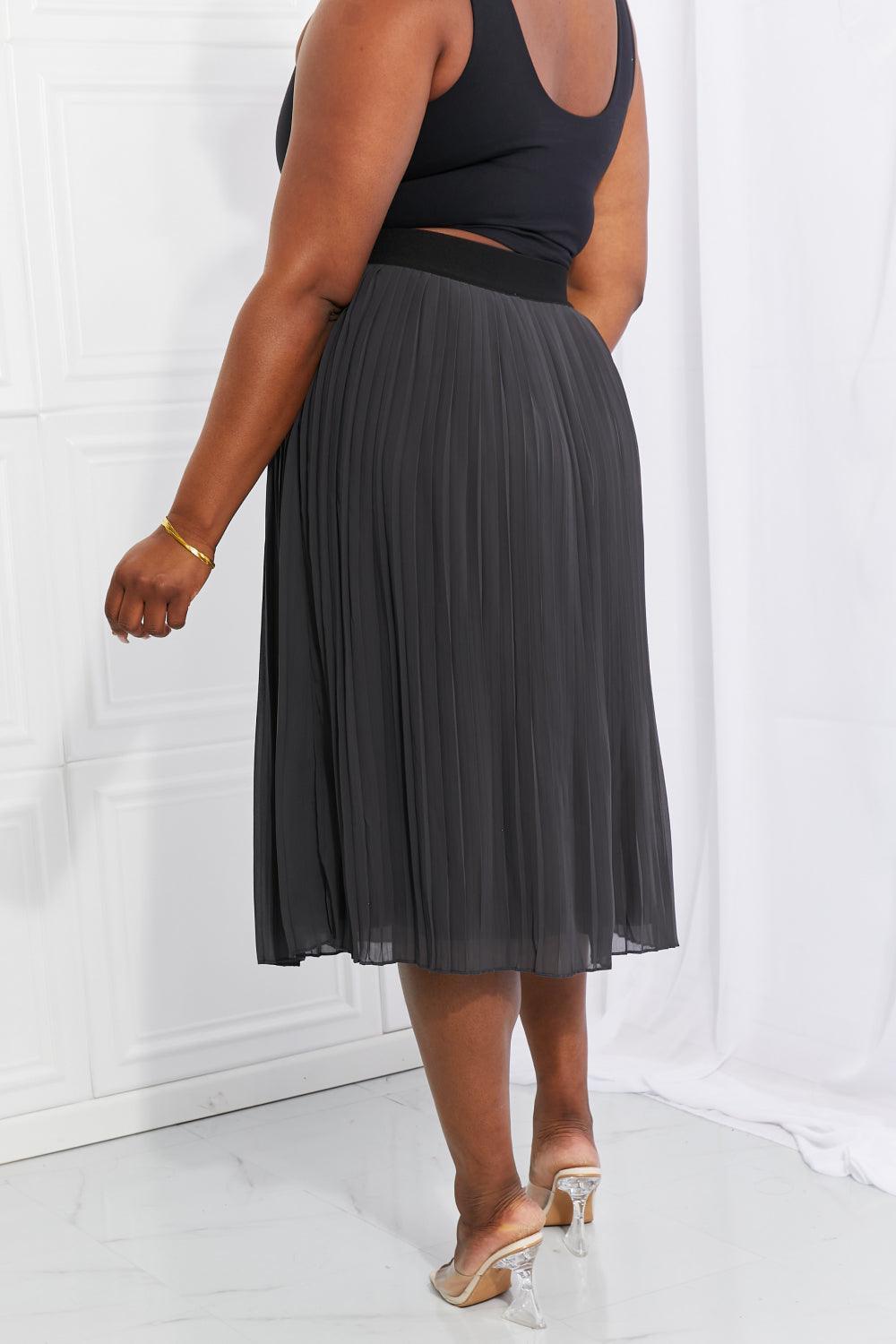 Sunday's Best Midi Gray Plus Size Chiffon Skirt - MXSTUDIO.COM