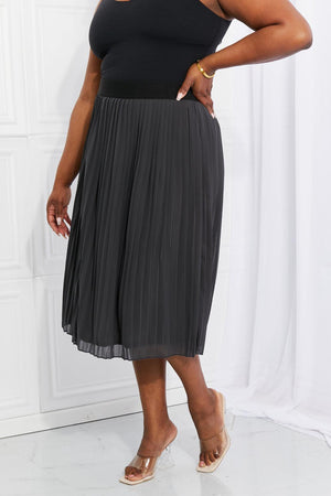 Sunday's Best Midi Gray Plus Size Chiffon Skirt - MXSTUDIO.COM