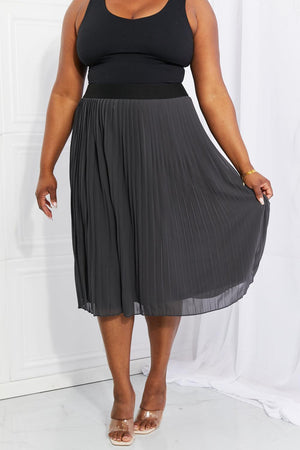 Sunday's Best Midi Gray Plus Size Chiffon Skirt - MXSTUDIO.COM