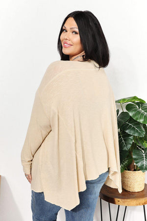 Super Soft Oversized Ribbed Plus Size Long Sleeve Top - MXSTUDIO.COM