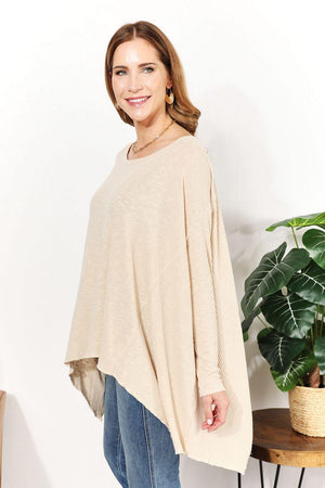 Super Soft Oversized Ribbed Plus Size Long Sleeve Top - MXSTUDIO.COM