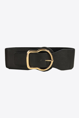 Superb Zinc Alloy Buckle Black Wide Elastic Belt - MXSTUDIO.COM