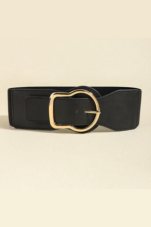 Superb Zinc Alloy Buckle Black Wide Elastic Belt - MXSTUDIO.COM