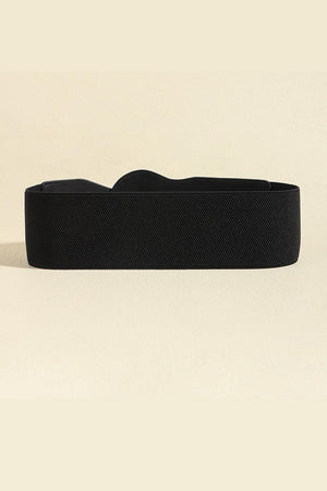 Superb Zinc Alloy Buckle Black Wide Elastic Belt - MXSTUDIO.COM