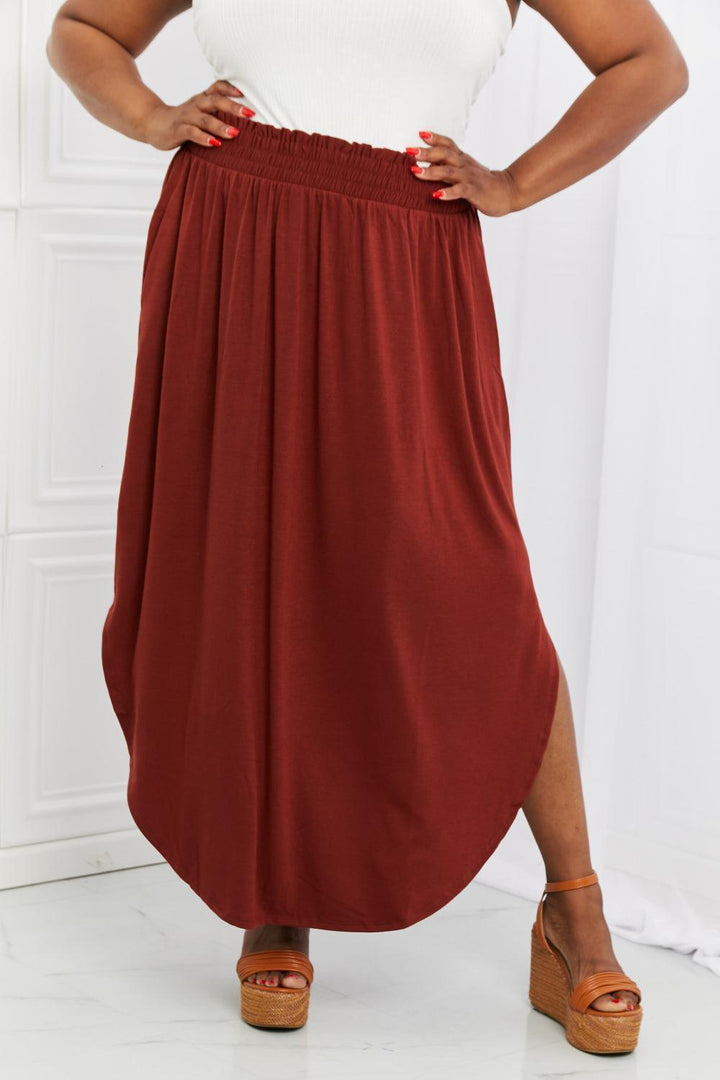 Sway It Girl Curve Hem Maxi Plus Size Slit Skirt - MXSTUDIO.COM