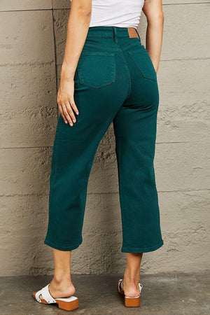 Teal Green Womens Plus Size Wide Leg Jeans - MXSTUDIO.COM