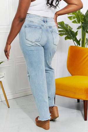 Today Is My Day Plus Size Distressed Straight Leg Jeans - MXSTUDIO.COM