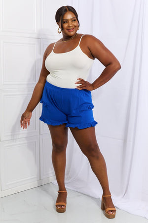 Trendy Touch Royal Blue Plus Size Ruffle Shorts - MXSTUDIO.COM