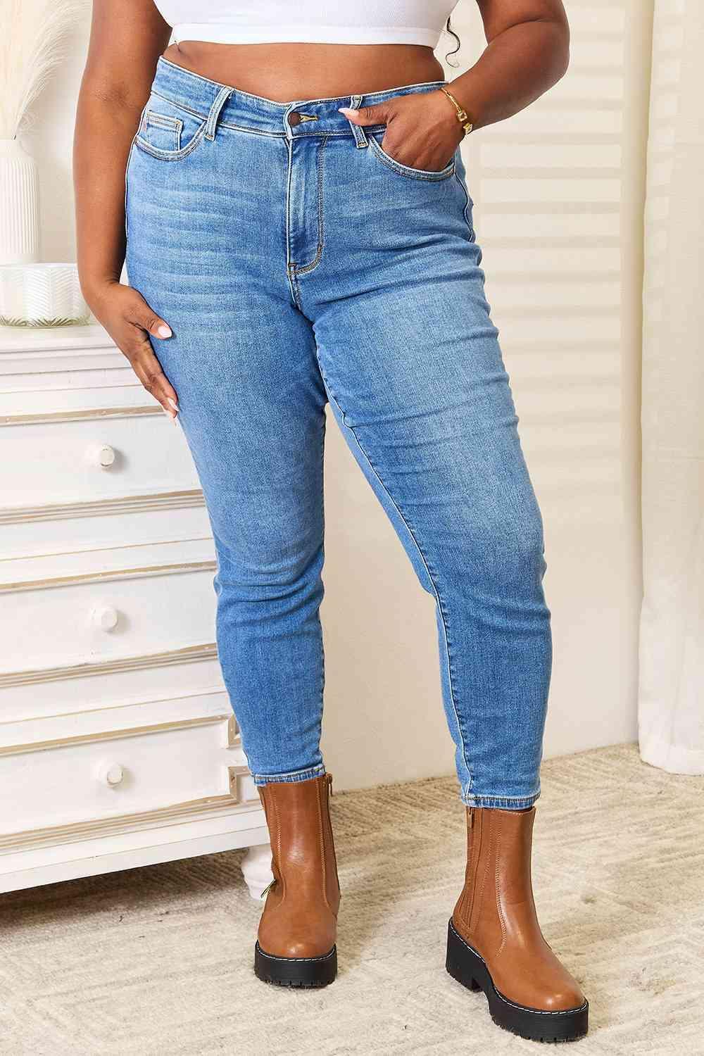Trendy Way Women's Plus Size Skinny Jeans - MXSTUDIO.COM