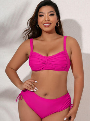 Twist and Tie Plus Size Bikini Set - MXSTUDIO.COM