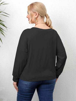 Twisted Style Front Plus Size Drop Shoulder T-Shirt - MXSTUDIO.COM