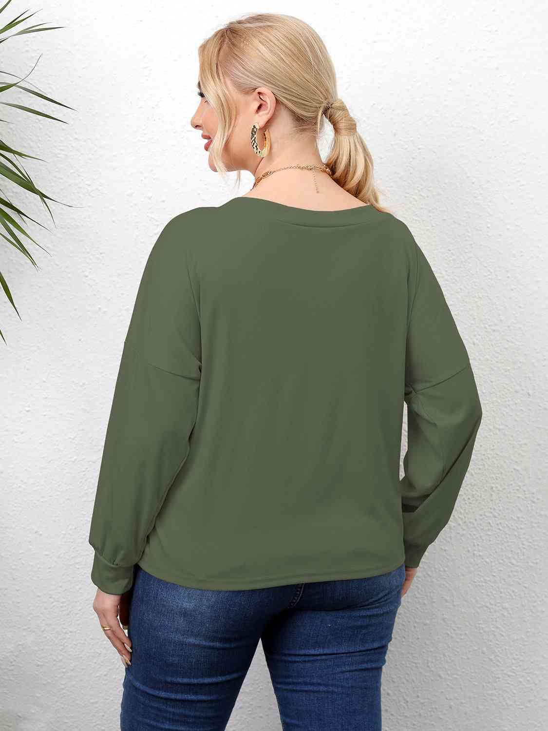 Twisted Style Front Plus Size Drop Shoulder T-Shirt - MXSTUDIO.COM