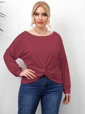 Twisted Style Front Plus Size Drop Shoulder T-Shirt - MXSTUDIO.COM