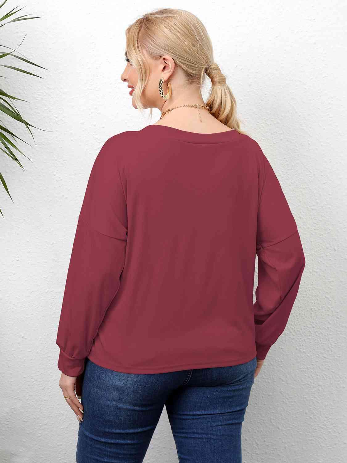 Twisted Style Front Plus Size Drop Shoulder T-Shirt - MXSTUDIO.COM