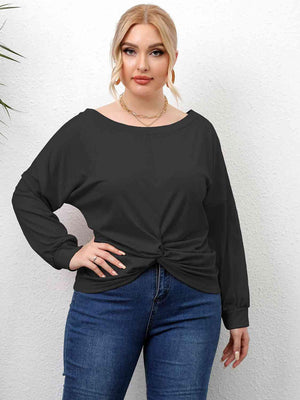 Twisted Style Front Plus Size Drop Shoulder T-Shirt - MXSTUDIO.COM