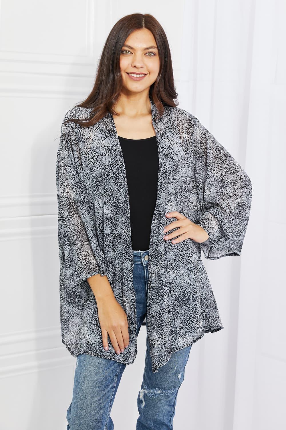 Venomous Look Snake Print Chiffon Kimono - MXSTUDIO.COM