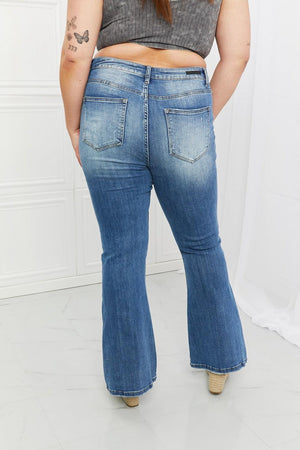 Venturesome Plus Size High Waist Flare Jeans - MXSTUDIO.COM