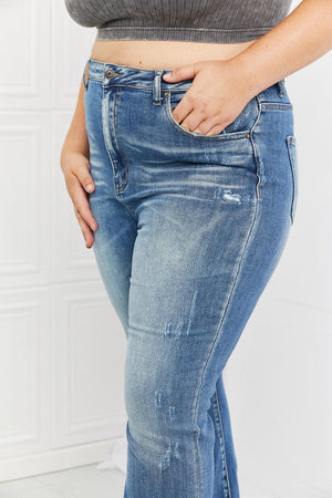 Venturesome Plus Size High Waist Flare Jeans - MXSTUDIO.COM