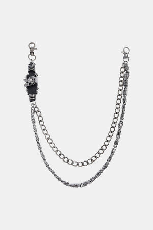 Versatile Black Double Layered Chain Belt - MXSTUDIO.COM