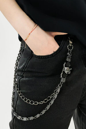 Versatile Black Double Layered Chain Belt - MXSTUDIO.COM