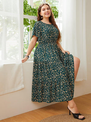 Wear Today And Always Plus Size Floral Midi Dress - MXSTUDIO.COM