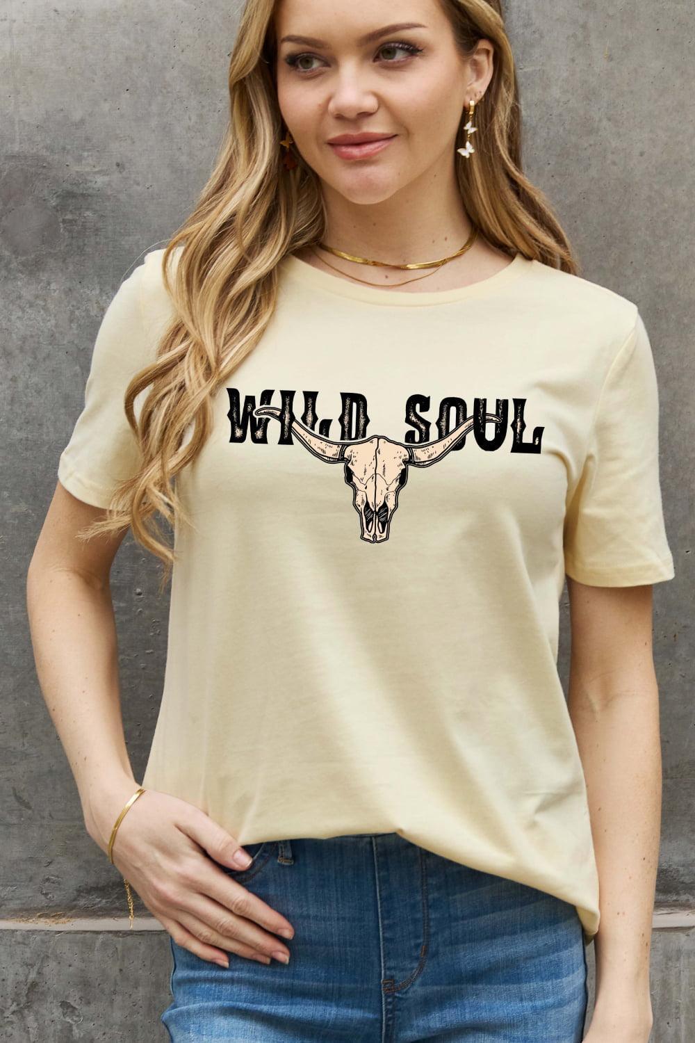 Wild Soul Cotton Plus Size Graphic T Shirt - MXSTUDIO.COM