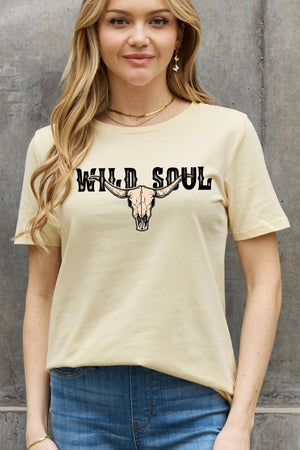 Wild Soul Cotton Plus Size Graphic T Shirt - MXSTUDIO.COM