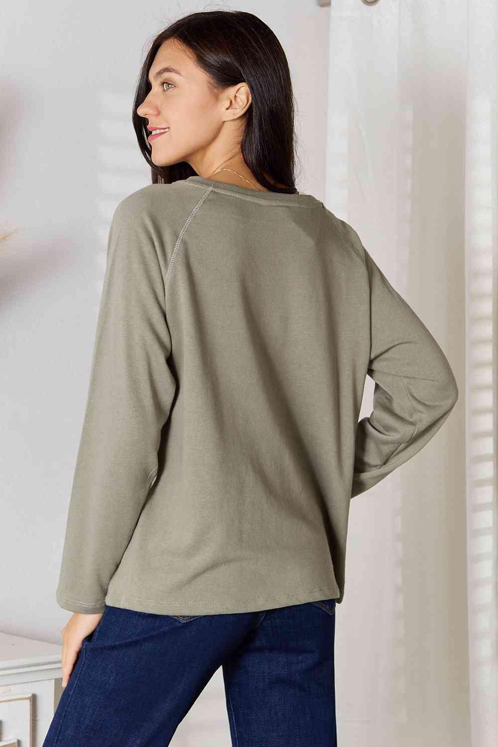 Women's Sage Plus Size Long Sleeve T Shirts - MXSTUDIO.COM