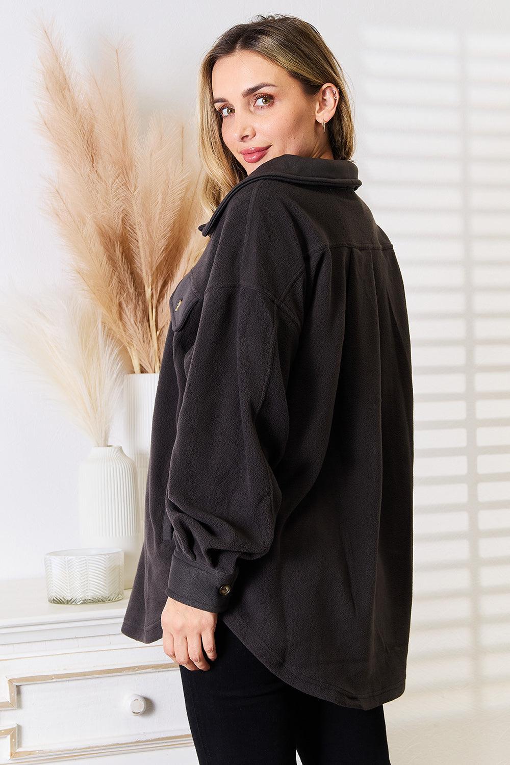 Cozy Trend Button Down Plus Size Shacket - MXSTUDIO.COM