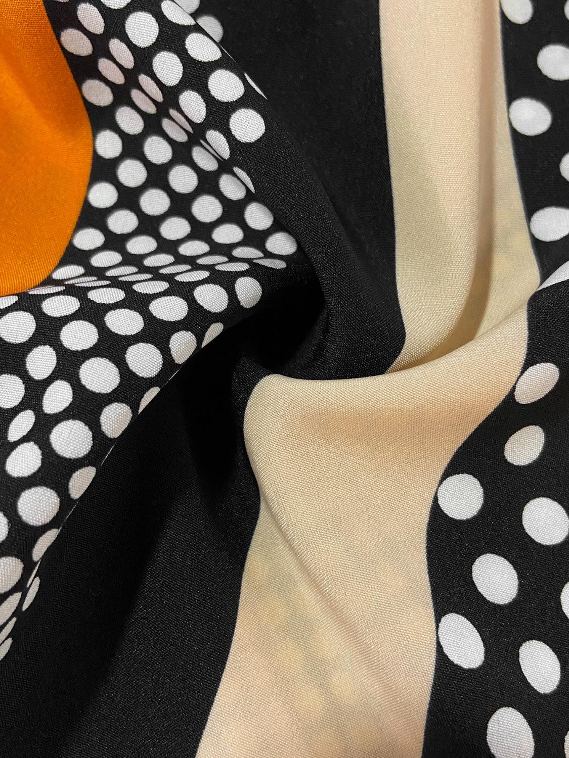 a black and white polka dot print fabric