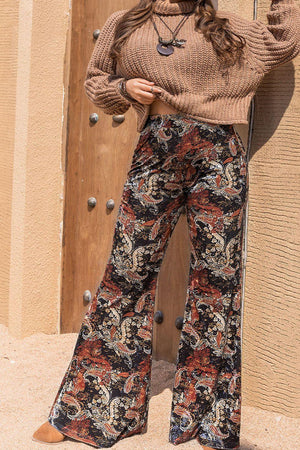 Bohemian Printed Plus Size Wide Leg Pants - MXSTUDIO.COM