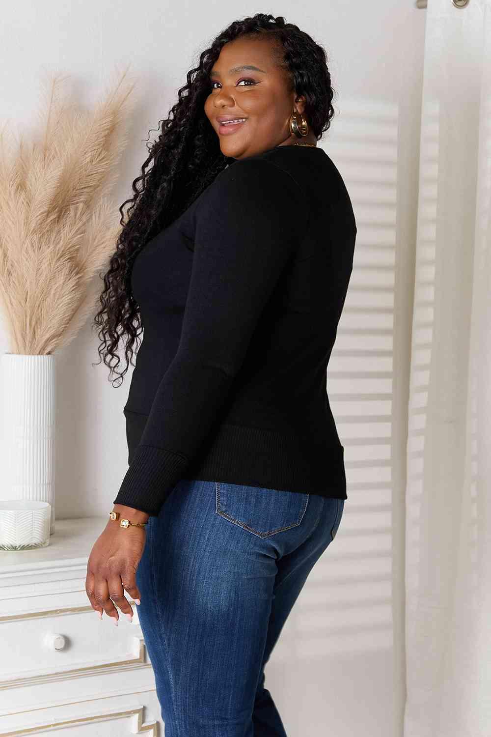 Greater Comfort Plus Size Black Cardigan - MXSTUDIO.COM