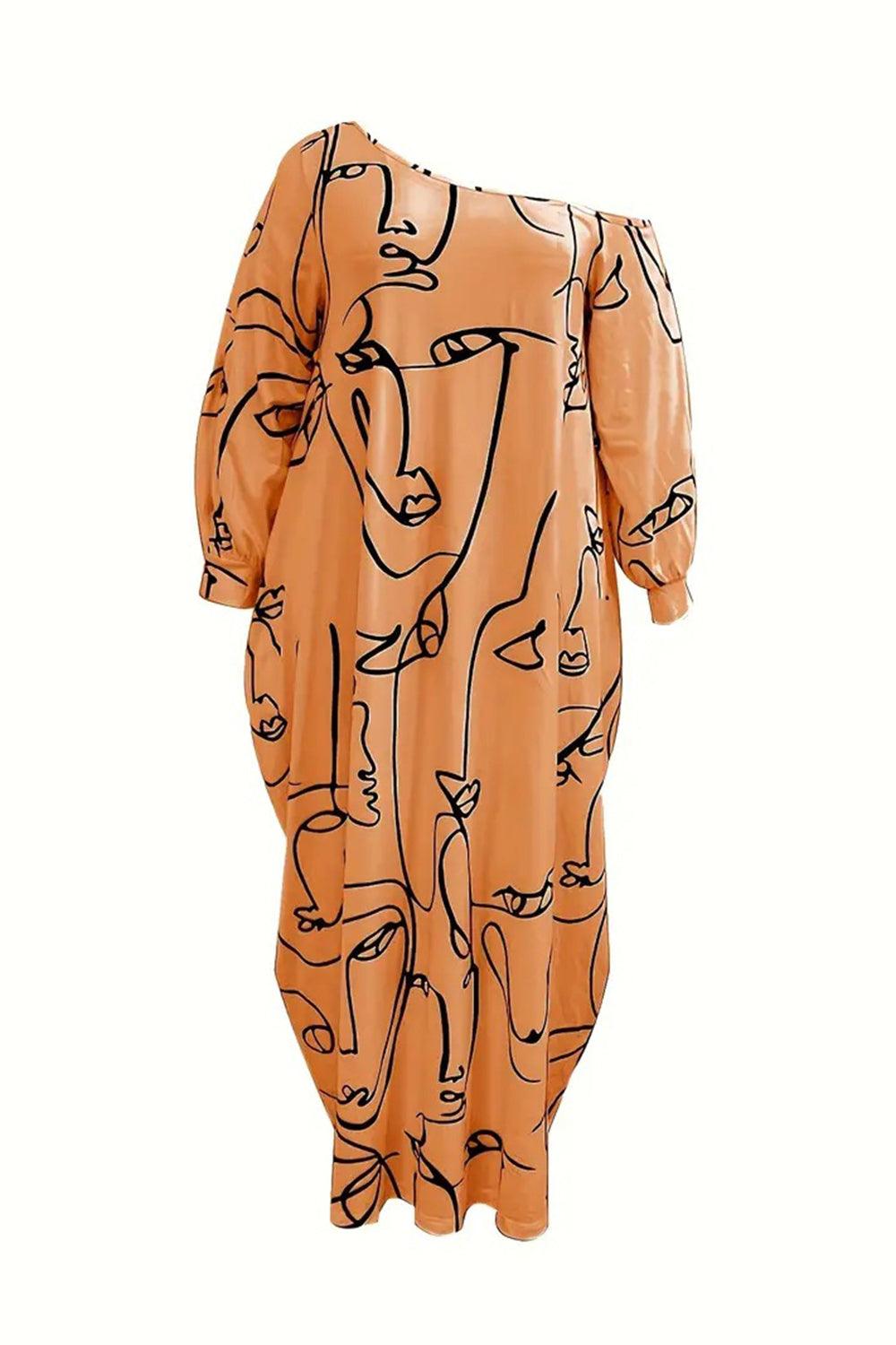 a dress with a drawing of a woman's face on it